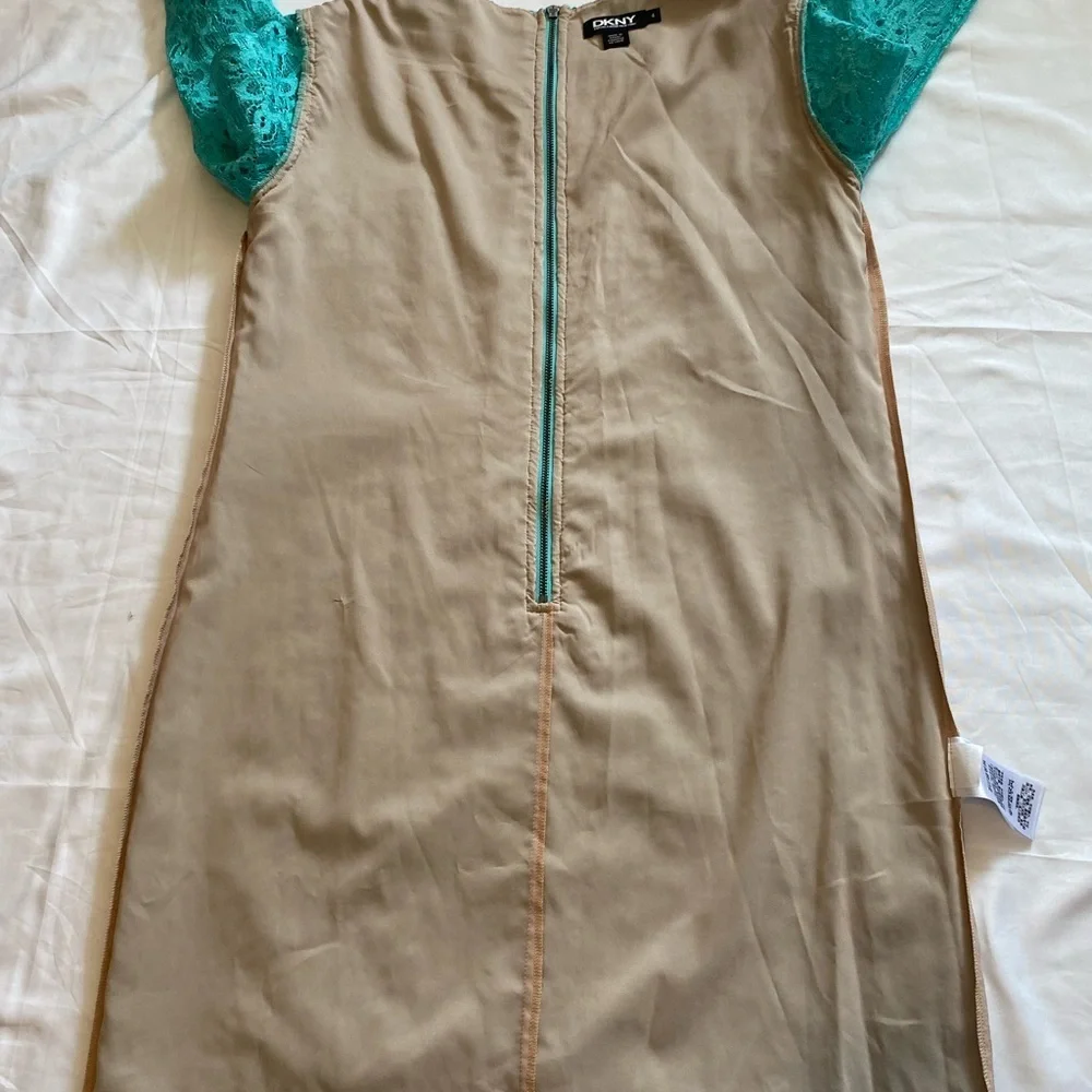 DKNY Women Lace Dress | Aqua | Size 4 | Like New | 3/4 Sleeves - Picture 10 of 11